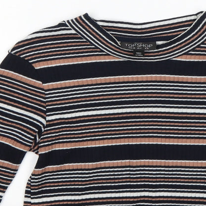 Womens UK Size 8 Topshop Multicoloured Basic T-Shirt