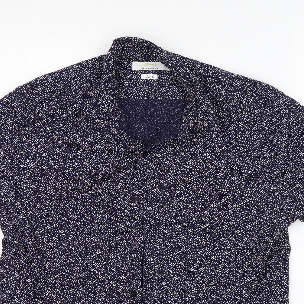Mens UK Size M Topman Multicoloured  Button-Up Short Sleeve Casual Shirt