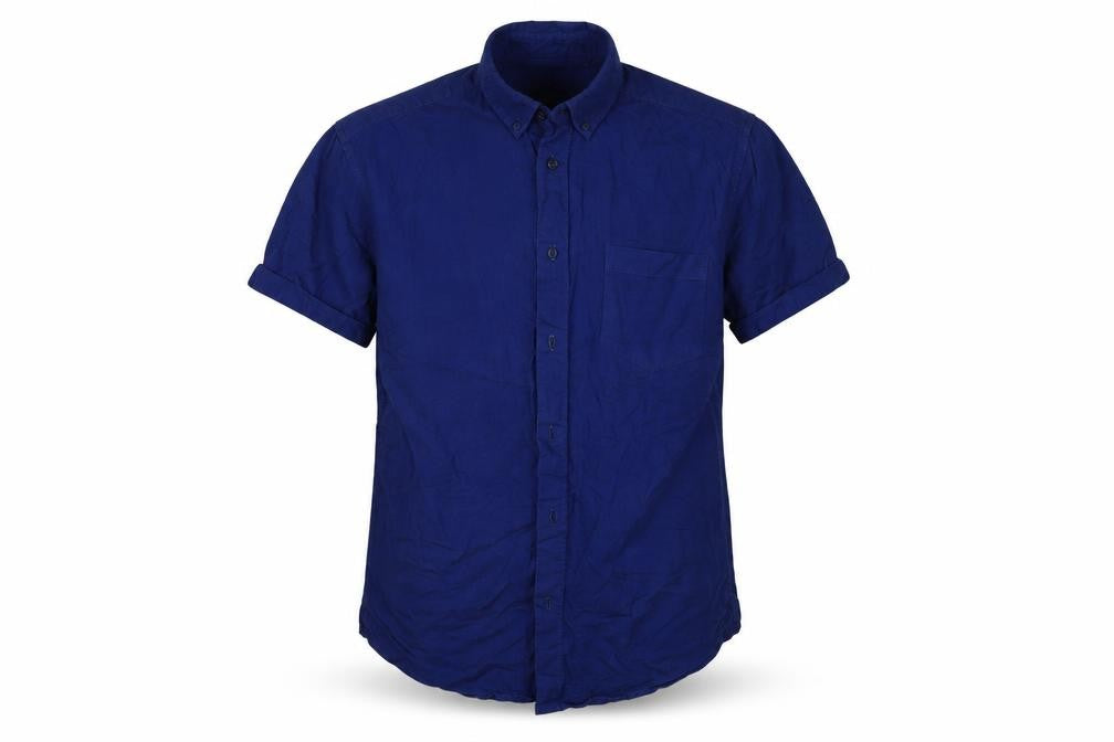 Mens UK Size M Primark Blue  Button-Up Short Sleeve Casual Shirt