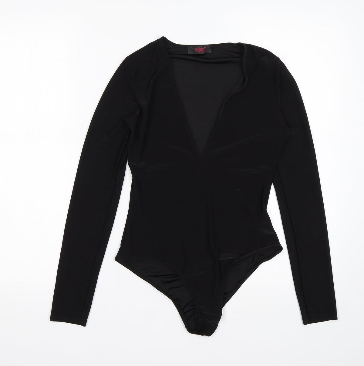 Additional front view of EDGE women’s black polyester bodysuit one-piece, size UK 8