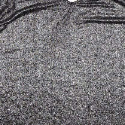 Papaya Womens Silver  Polyester Basic Blouse Size 12 V-Neck