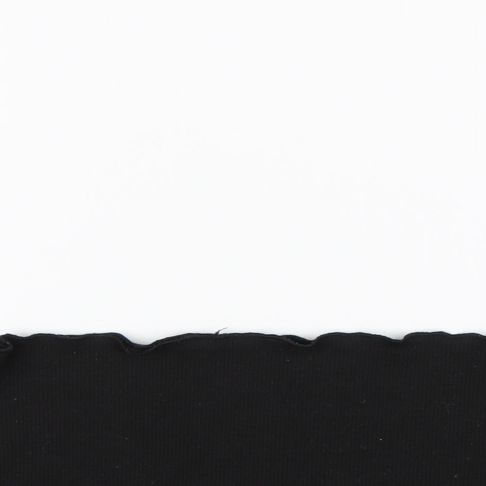 Shein  Womens Black  Cotton Cropped T-Shirt Size L Off the Shoulder