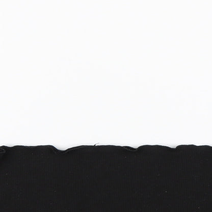 Shein  Womens Black  Cotton Cropped T-Shirt Size L Off the Shoulder