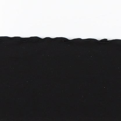 Shein  Womens Black  Cotton Cropped T-Shirt Size L Off the Shoulder