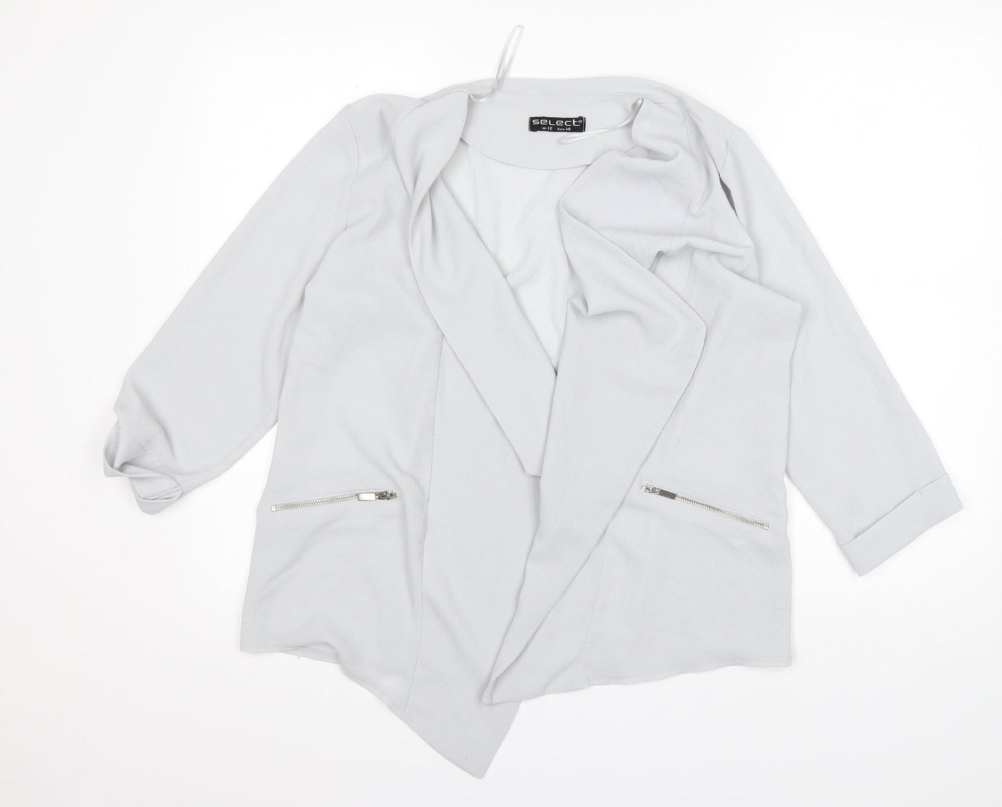 Select Womens Grey  Polyester Jacket Blazer Size 12