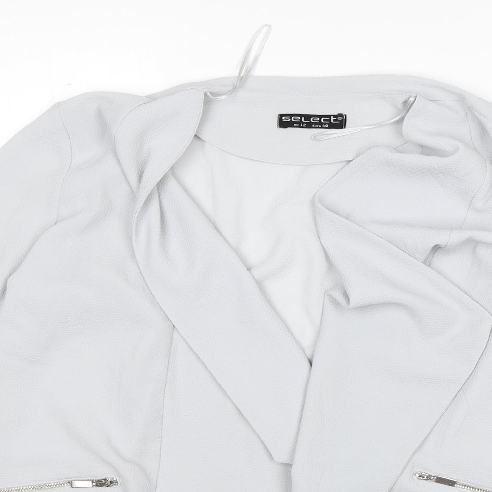 Select Womens Grey  Polyester Jacket Blazer Size 12