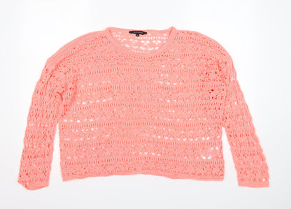 Womens UK Size M Peacocks Pink Pullover Jumper