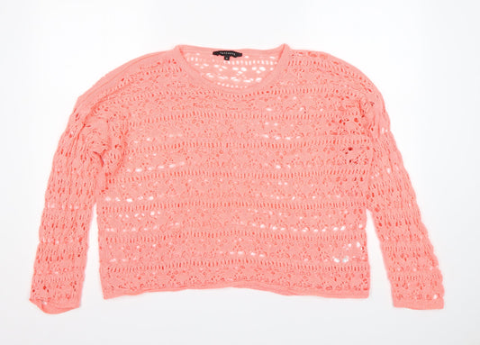 Womens UK Size M Peacocks Pink Pullover Jumper
