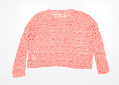 Womens UK Size M Peacocks Pink Pullover Jumper