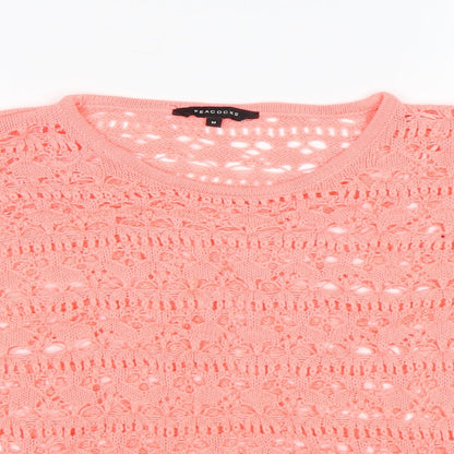 Womens UK Size M Peacocks Pink Pullover Jumper