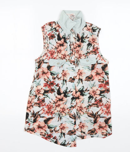 Womens UK Size 10 Atmosphere Multicoloured Basic Button-Up