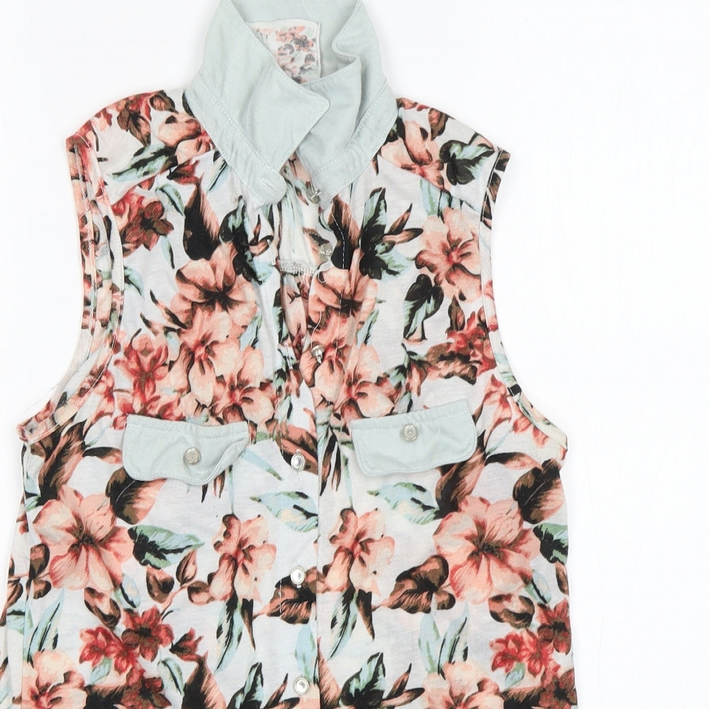 Womens UK Size 10 Atmosphere Multicoloured Basic Button-Up