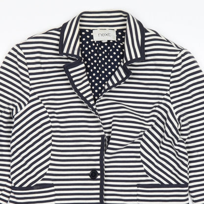 NEXT Womens Multicoloured Striped Cotton Jacket Blazer Size 12