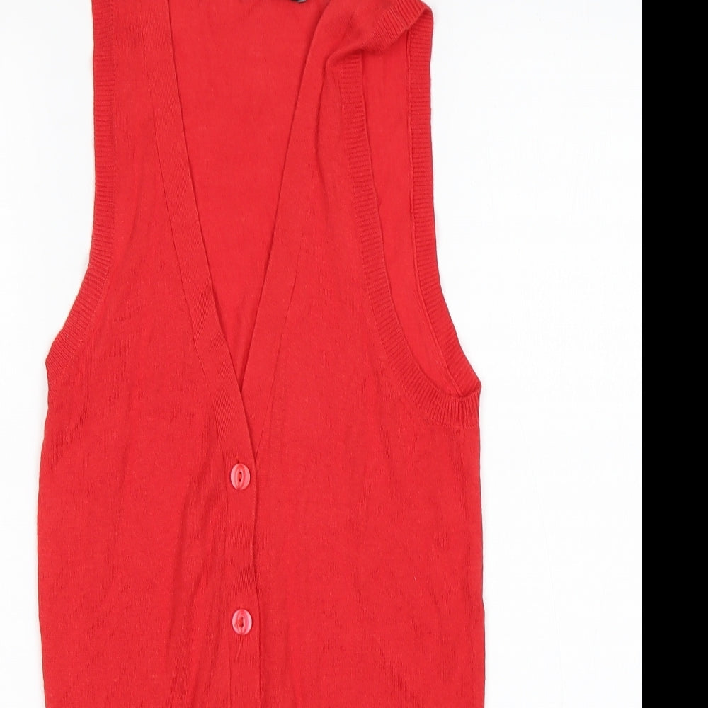 Womens UK Size 8 Atmosphere Red Cardigan Jumper