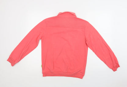 Stadlie Womens Pink  Cotton Henley Sweatshirt Size M  Button