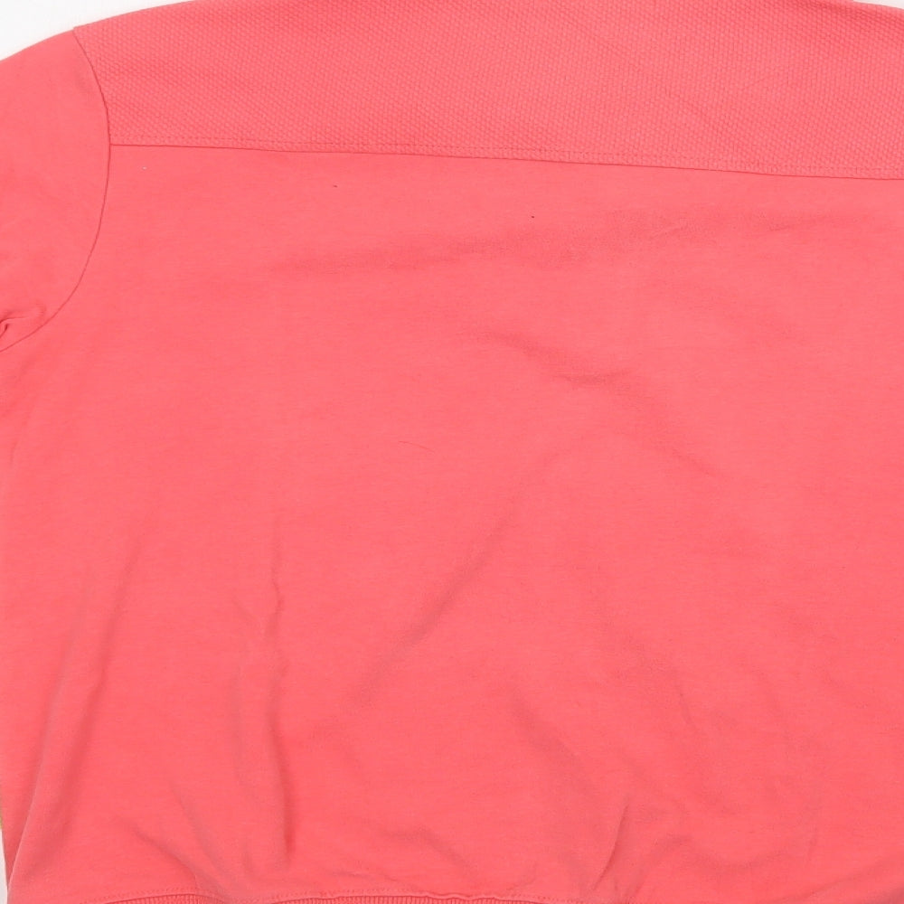 Stadlie Womens Pink  Cotton Henley Sweatshirt Size M  Button