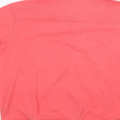 Stadlie Womens Pink  Cotton Henley Sweatshirt Size M  Button