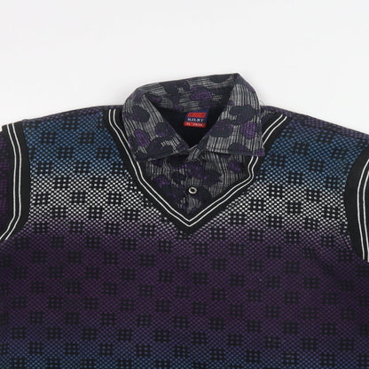 HJLRT Womens Multicoloured Collared Geometric  Henley Jumper Size XL