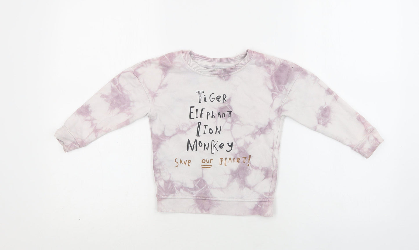 George Baby Purple Batik Cork Pullover Jumper Size 18-24 Months