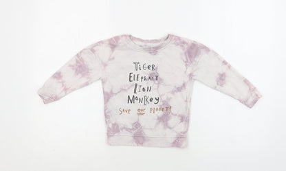 George Baby Purple Batik Cork Pullover Jumper Size 18-24 Months