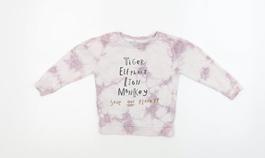 George Baby Purple Batik Cork Pullover Jumper Size 18-24 Months