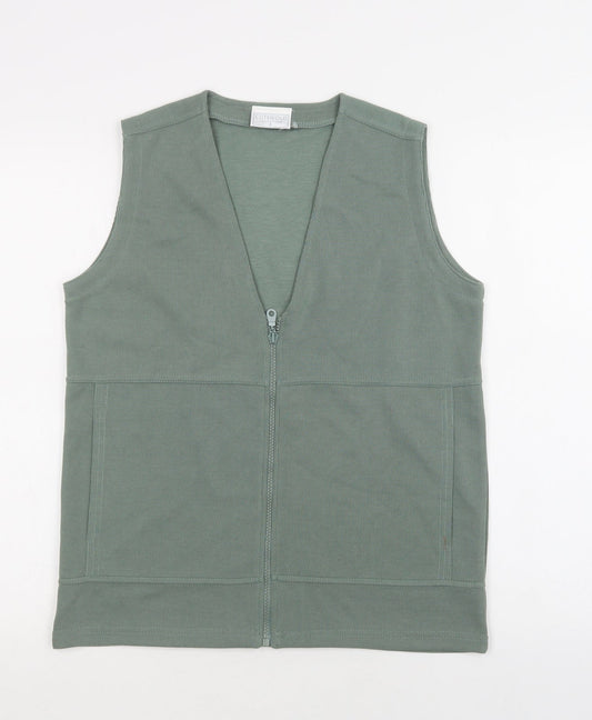 Cotswold Collections Womens Green   Gilet Waistcoat Size S  Zip
