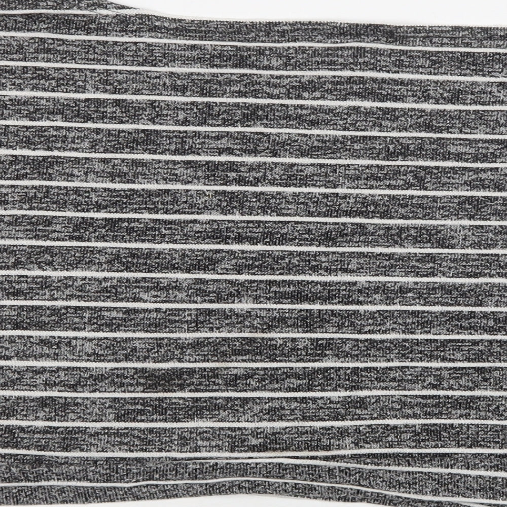 Boohoo Womens Grey Striped Viscose Top Lounge Set Size 12