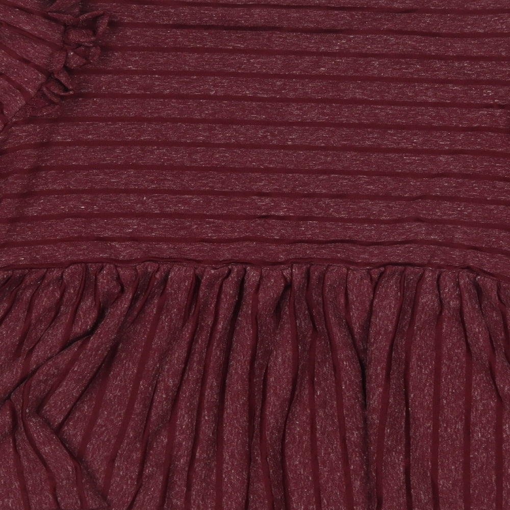 George Womens Purple Striped Polyester Basic Blouse Size 12 Crew Neck