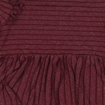 George Womens Purple Striped Polyester Basic Blouse Size 12 Crew Neck