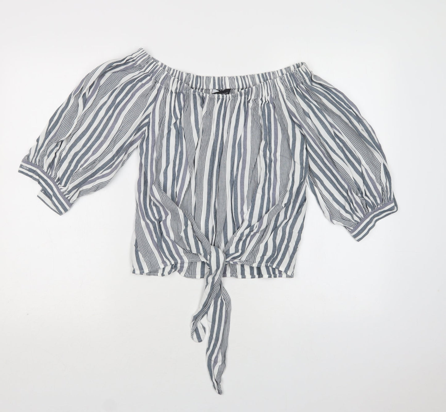 Womens UK Size 8 New Look Grey Basic Blouse