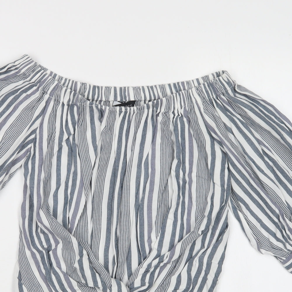 Womens UK Size 8 New Look Grey Basic Blouse