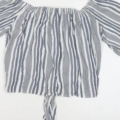 Womens UK Size 8 New Look Grey Basic Blouse