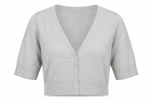 Womens UK Size 12 Bay Silver Cardigan Jumper