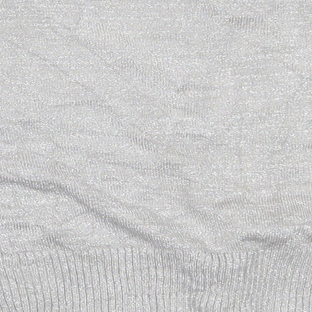 Bay Womens Silver V-Neck  Viscose Cardigan Jumper Size 12