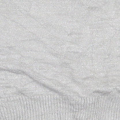 Bay Womens Silver V-Neck  Viscose Cardigan Jumper Size 12