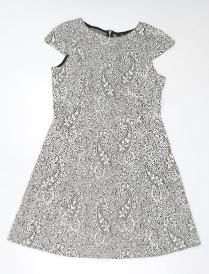 F&F Womens Ivory  Cotton Fit & Flare  Size 12  Round Neck