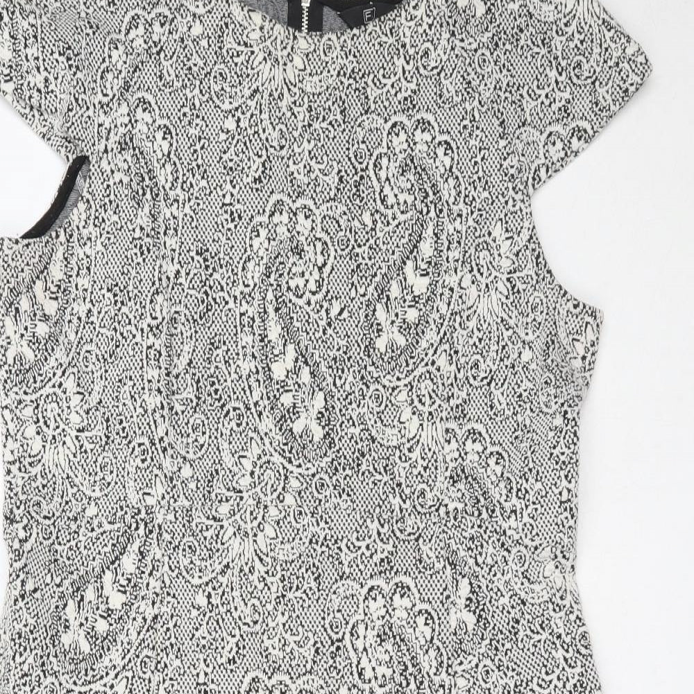 F&F Womens Ivory  Cotton Fit & Flare  Size 12  Round Neck