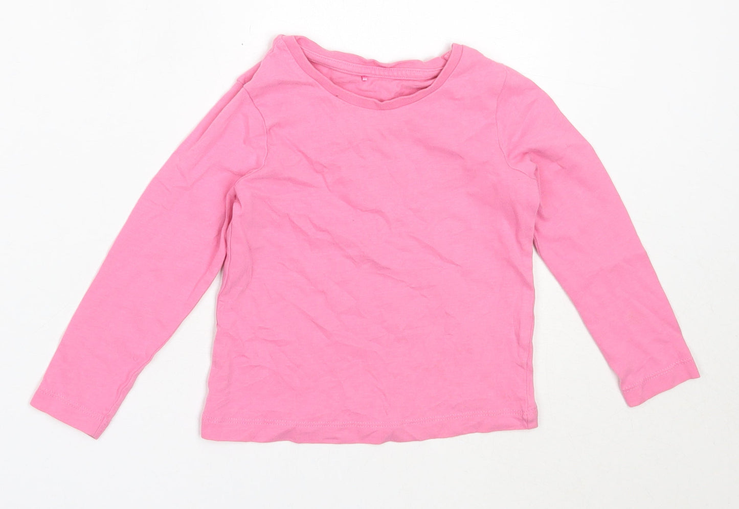 George Girls Pink  Cotton Basic T-Shirt Size 2-3 Years Round Neck