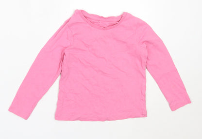 George Girls Pink  Cotton Basic T-Shirt Size 2-3 Years Round Neck