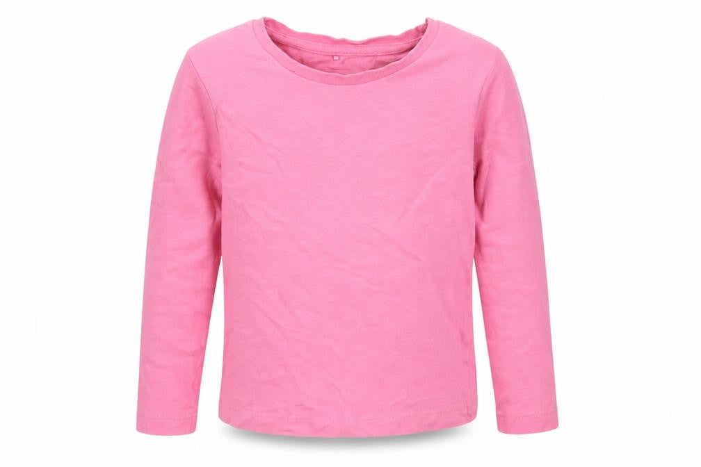 Front view of George girls’ pink cotton basic t-shirt, size 2-3, years round neck