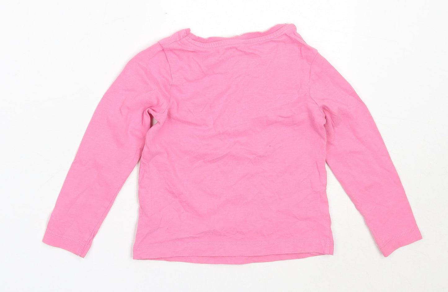 George Girls Pink  Cotton Basic T-Shirt Size 2-3 Years Round Neck