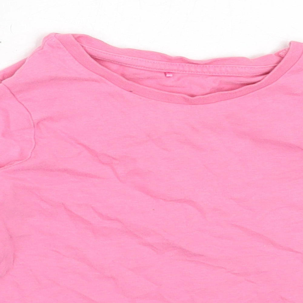 George Girls Pink  Cotton Basic T-Shirt Size 2-3 Years Round Neck