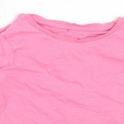 George Girls Pink  Cotton Basic T-Shirt Size 2-3 Years Round Neck