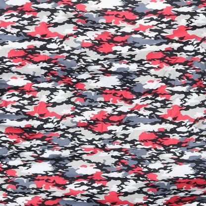 SheIn Womens Red Camouflage Polyester Basic Blouse Size L V-Neck