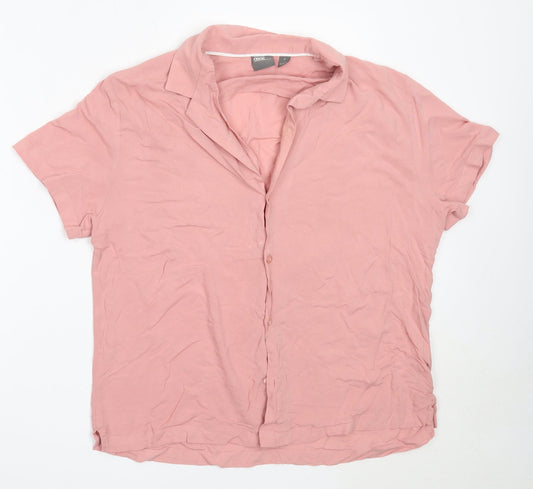 Womens UK Size M ASOS Pink Basic Button-Up