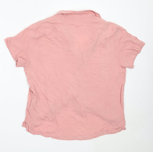 Womens UK Size M ASOS Pink Basic Button-Up