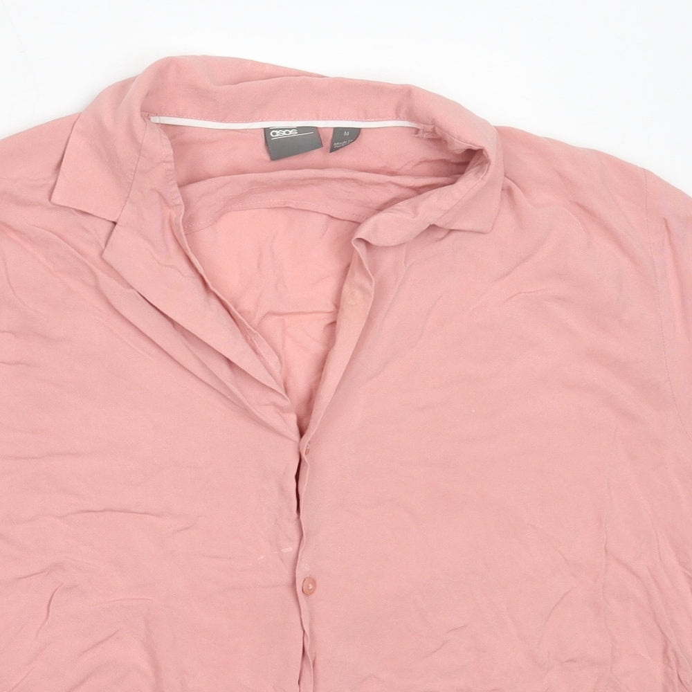 Womens UK Size M ASOS Pink Basic Button-Up