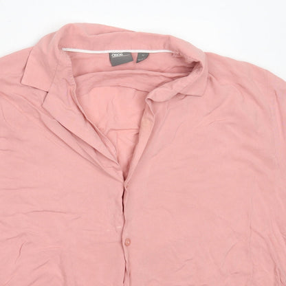 Womens UK Size M ASOS Pink Basic Button-Up