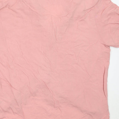 Womens UK Size M ASOS Pink Basic Button-Up