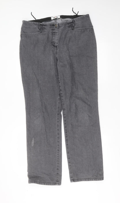 COSMA Womens Grey  Cotton Straight Jeans Size 36 in L31 in Regular
